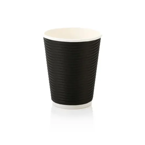 350ml Black Ripple Cup LDPE - 500 per Box