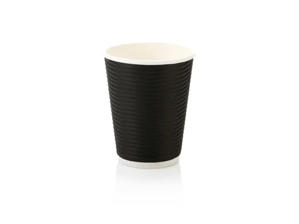 350ml Black Ripple Cup LDPE - 500 per Box